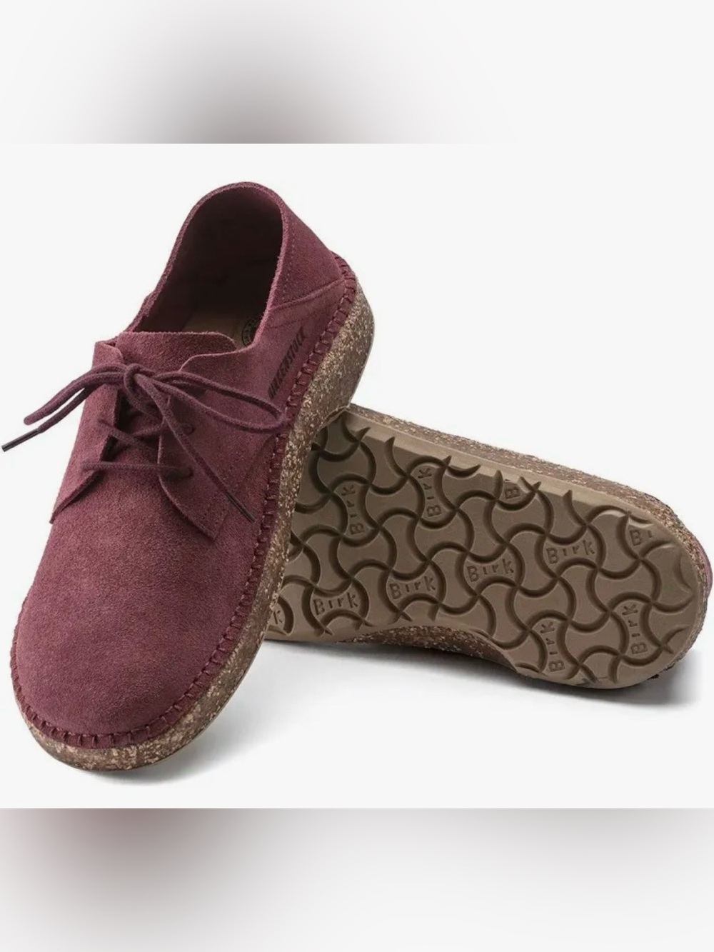 Birkenstock GARY Maroon Suede Leather Shoes